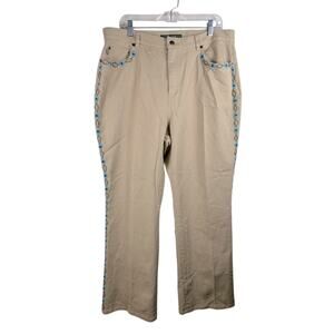 Ralph Lauren Women's Southwestern Denim Tan Size Beaded Size 16 Lauren Jeans Co